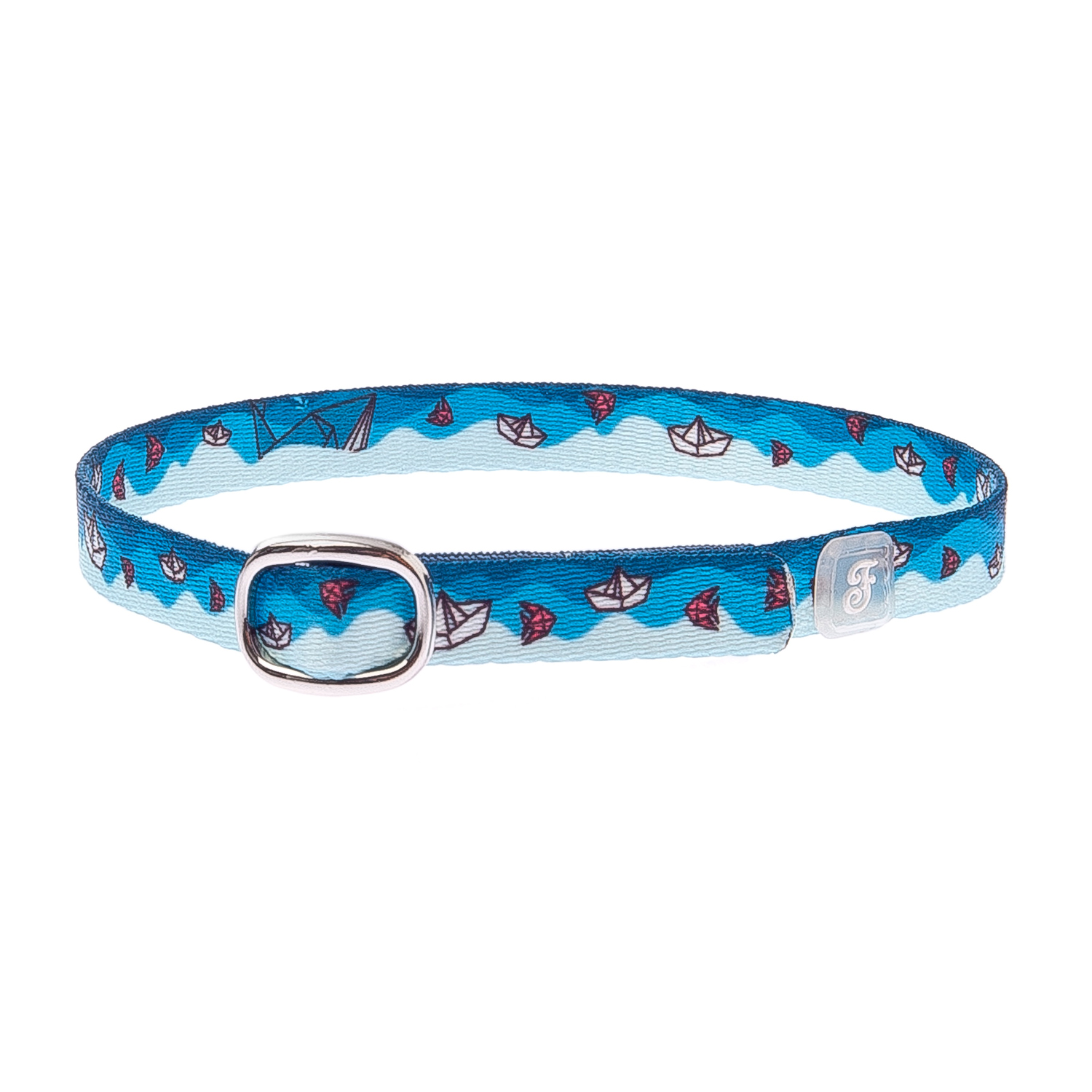 Collar de gato con estampado de barcos y cierre de apertura fácil