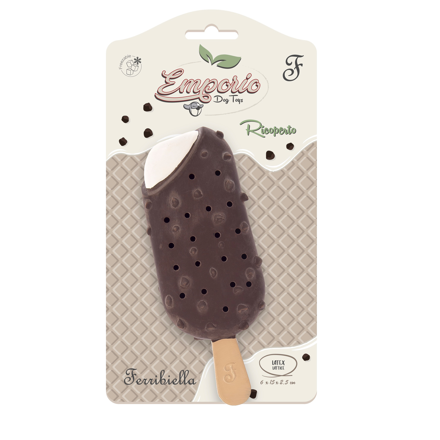 Juguete para perros con forma de helado de chocolate hecho en látex resistente